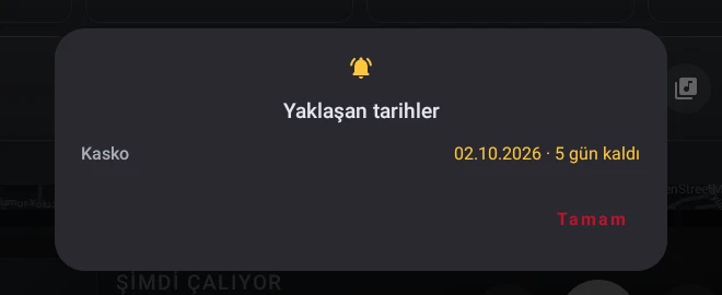 Arabada ana ekranda çıkan hatırlatma: yaklaşan tarih ve kalan gün